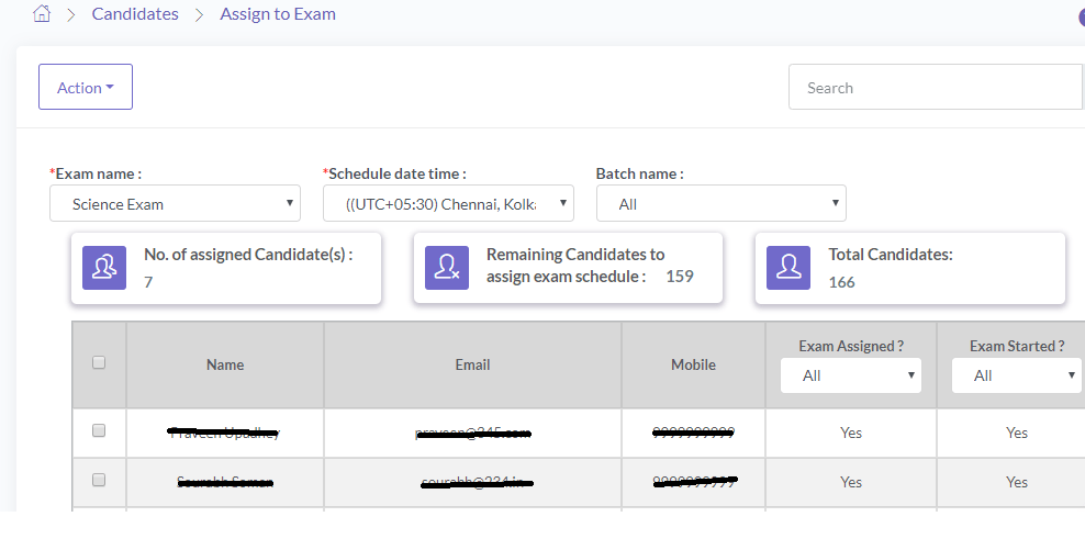Assign Online Exam Step2