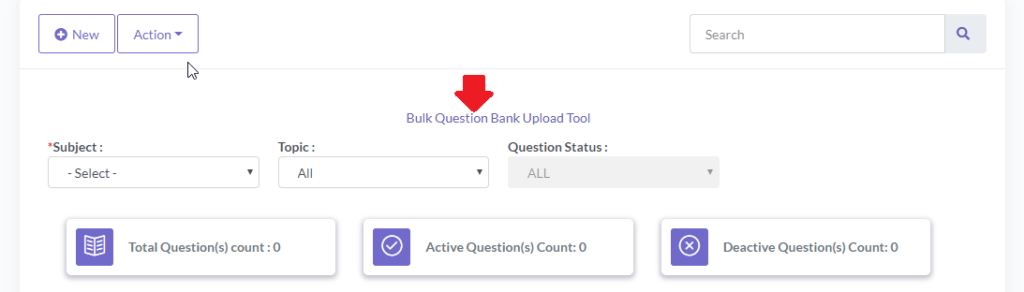 Bulk questions upload option