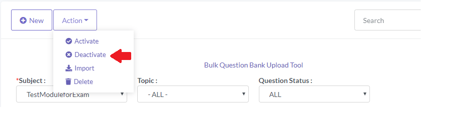 Deactivate Objective Question