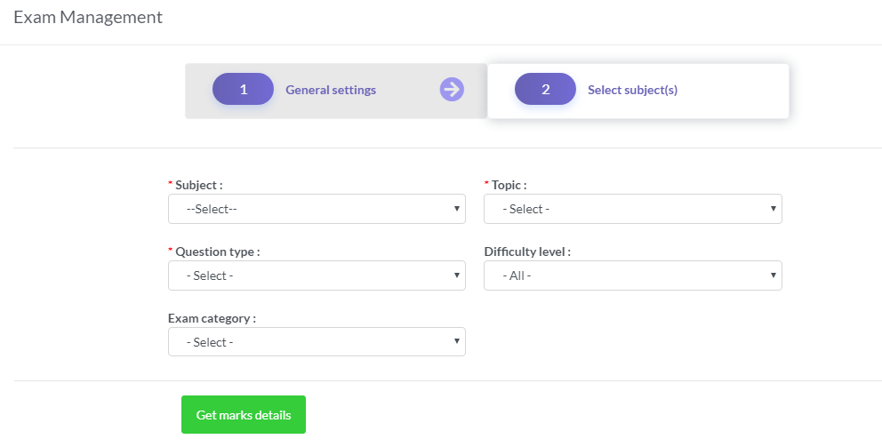 Online Exam Pattern Creation wizard1