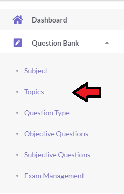 Question Bank-Menu Create Topic