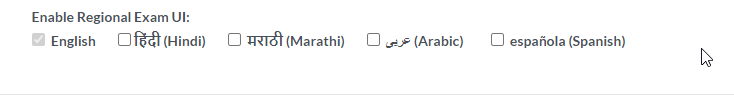 Exam UI Language Selection