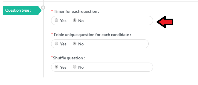 Per question timer