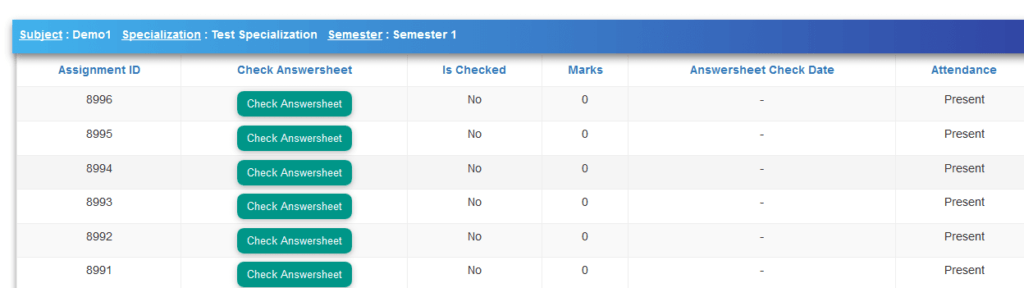 Answer sheet evaluation student data masking