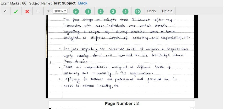 Answer sheet checking process