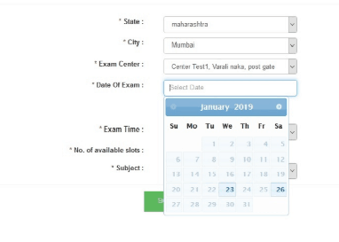 Slot Booking Section