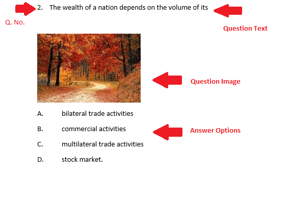 Bulk Question Entry Format