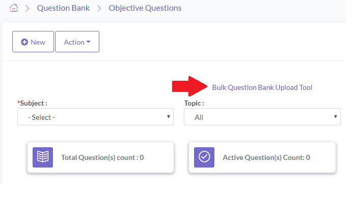Bulk Questions upload for online exam