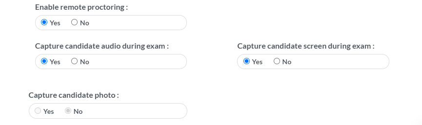 Exam Configuration for Proctoring