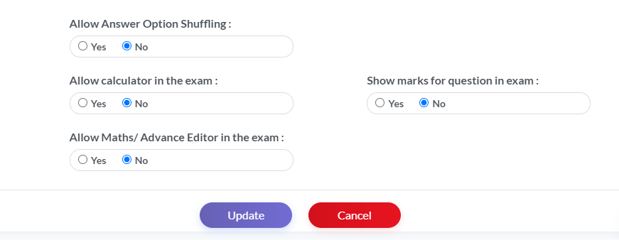 Online Exam Configurations