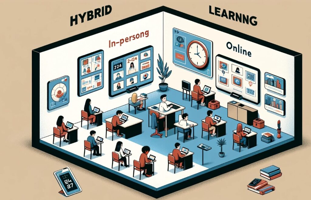 Hybrid learning combining classroom and online education