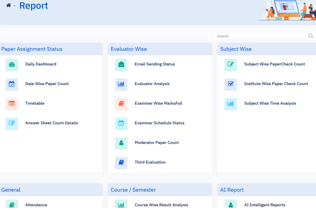 onscreen marking reports