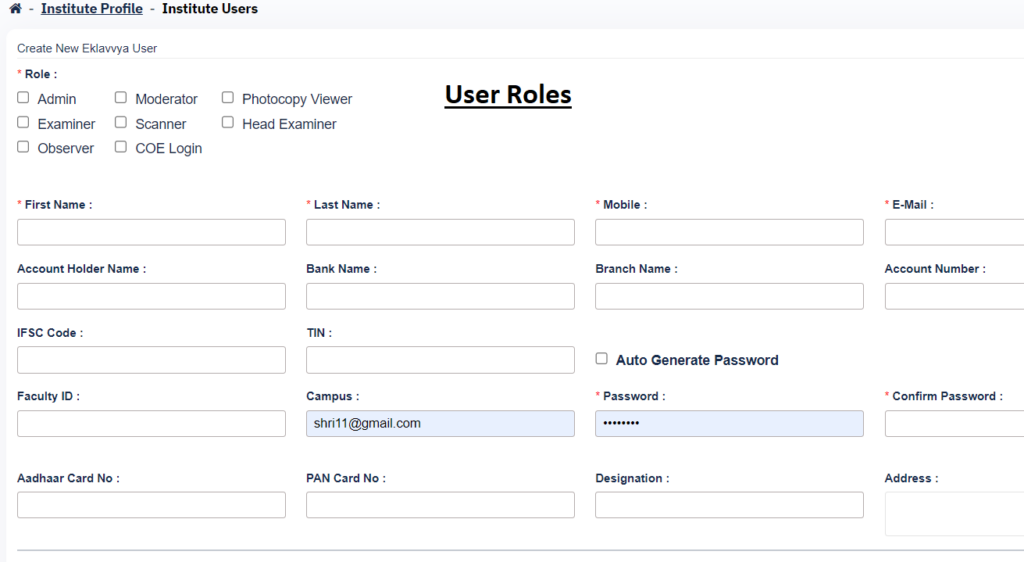 Onscreen marking role management