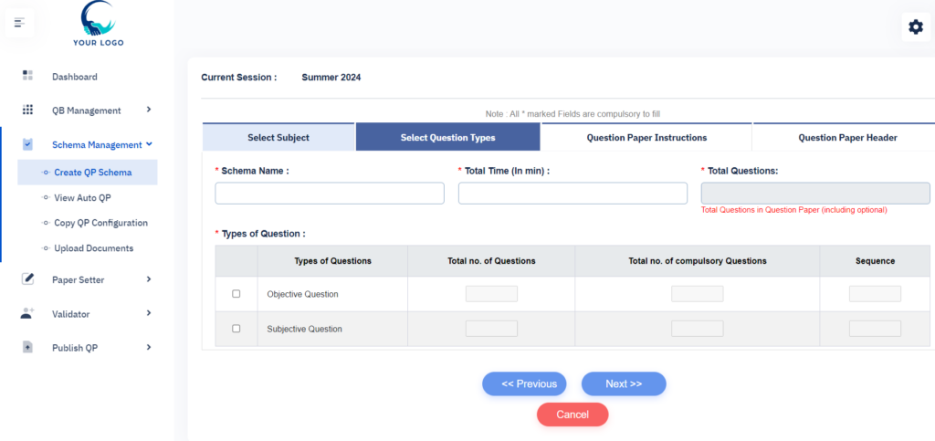 exam schema management