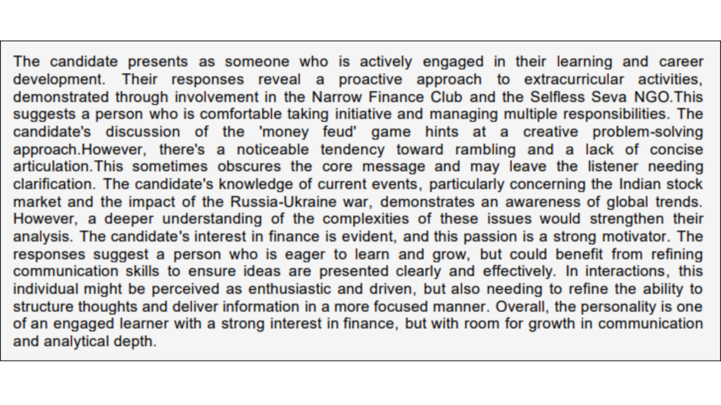 Candidate's Executive Summary
