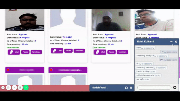 Proctored Exam Process Live
