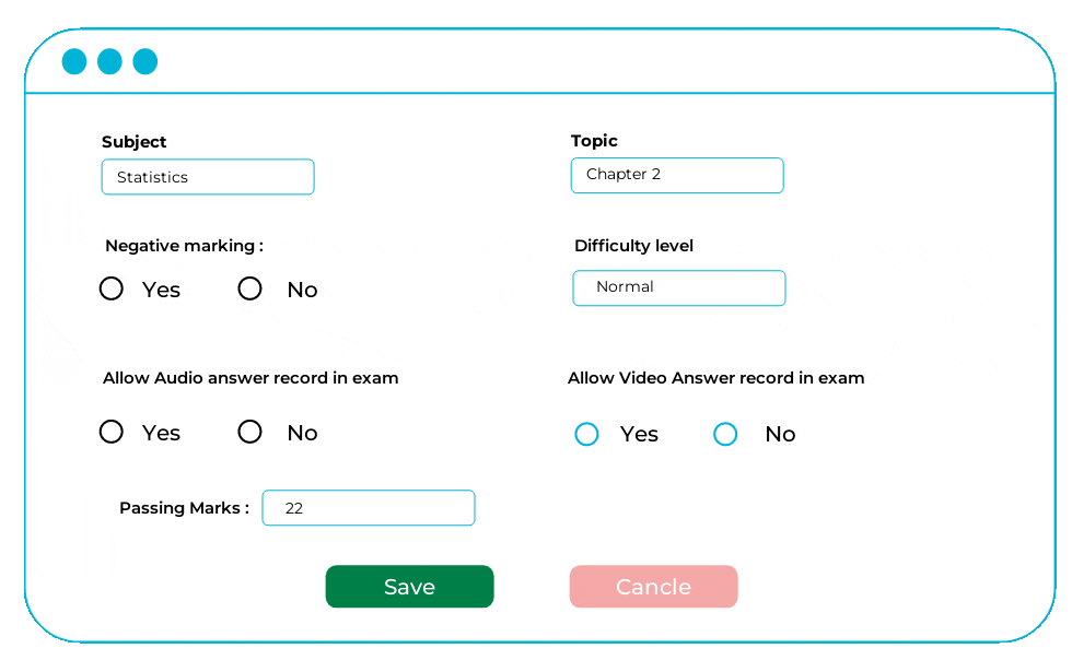 Easy to define Online Test Paper